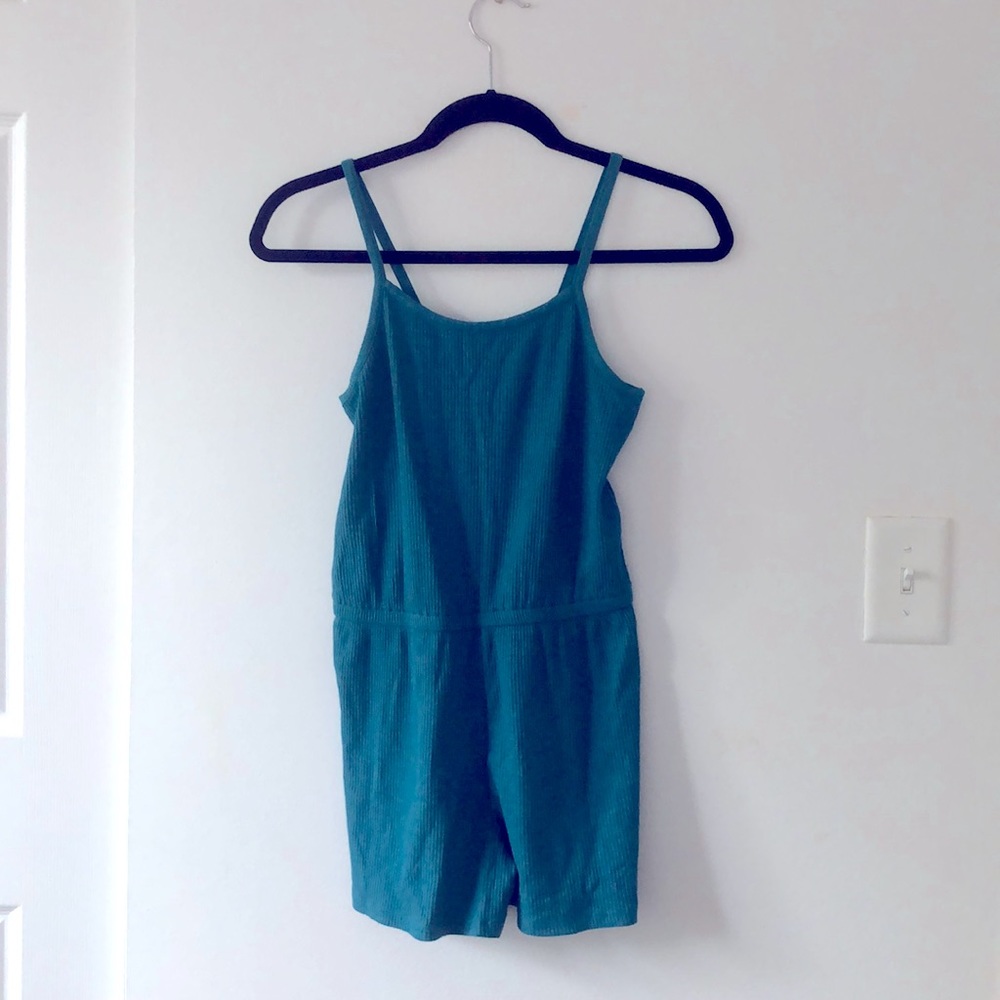 🐝5/$25🐝 NWOT Old Navy teal ribbed romper size lg